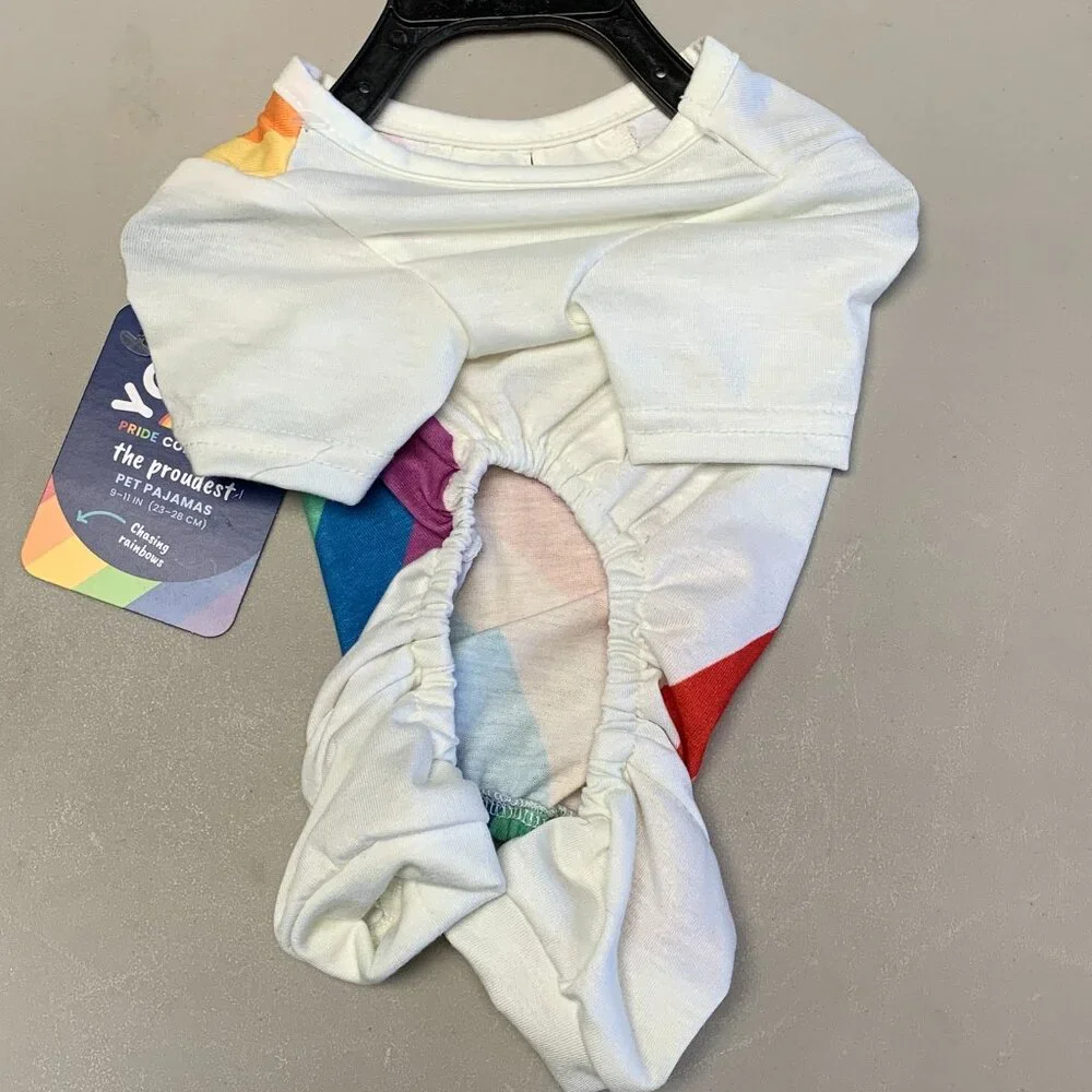 Youly Pet Dog Pajamas Pride Collection XXS Rainbow Print 9-11
